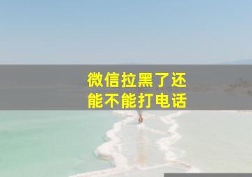 微信拉黑了还能不能打电话