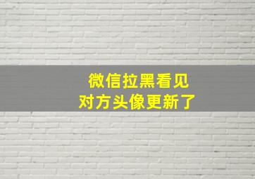 微信拉黑看见对方头像更新了