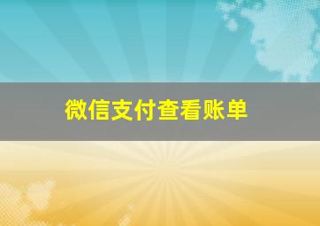 微信支付查看账单