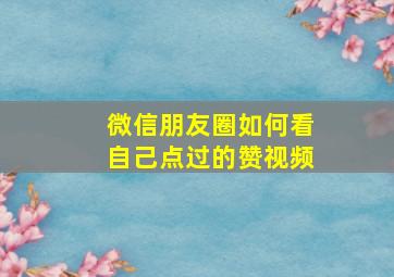 微信朋友圈如何看自己点过的赞视频