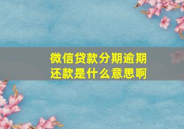 微信贷款分期逾期还款是什么意思啊