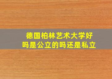 德国柏林艺术大学好吗是公立的吗还是私立