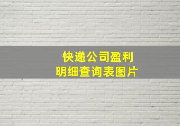 快递公司盈利明细查询表图片