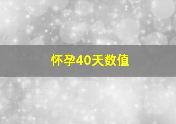 怀孕40天数值