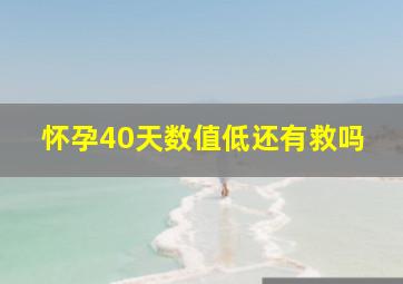 怀孕40天数值低还有救吗