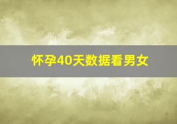 怀孕40天数据看男女