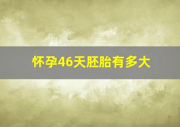 怀孕46天胚胎有多大