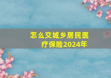 怎么交城乡居民医疗保险2024年