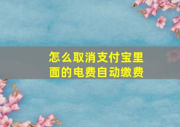 怎么取消支付宝里面的电费自动缴费