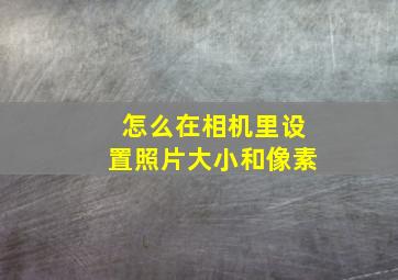 怎么在相机里设置照片大小和像素