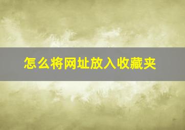 怎么将网址放入收藏夹