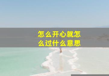 怎么开心就怎么过什么意思