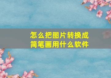 怎么把图片转换成简笔画用什么软件