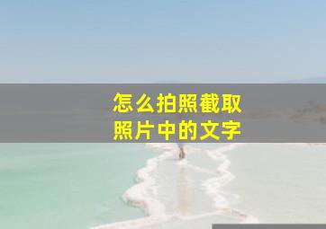 怎么拍照截取照片中的文字