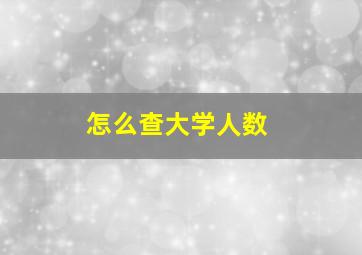 怎么查大学人数