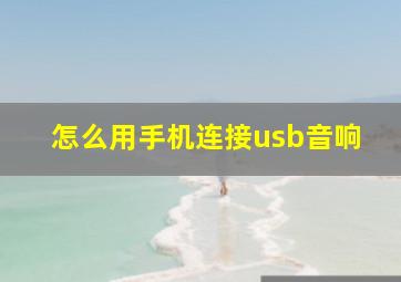 怎么用手机连接usb音响