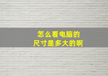 怎么看电脑的尺寸是多大的啊