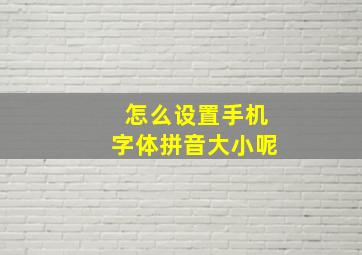 怎么设置手机字体拼音大小呢