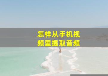 怎样从手机视频里提取音频