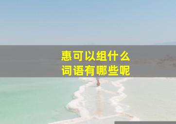 惠可以组什么词语有哪些呢