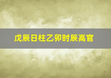 戊辰日柱乙卯时辰高官