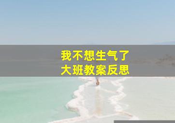 我不想生气了大班教案反思