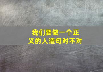 我们要做一个正义的人造句对不对