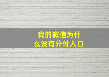 我的微信为什么没有分付入口