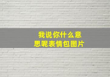 我说你什么意思呢表情包图片