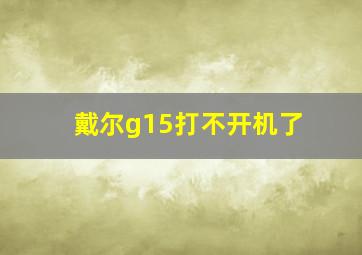 戴尔g15打不开机了