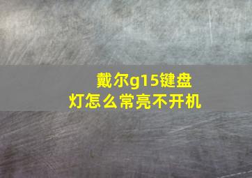 戴尔g15键盘灯怎么常亮不开机