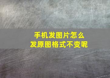 手机发图片怎么发原图格式不变呢