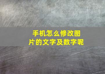 手机怎么修改图片的文字及数字呢