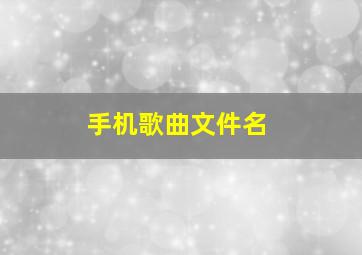 手机歌曲文件名