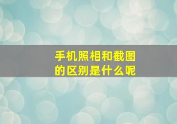 手机照相和截图的区别是什么呢