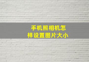 手机照相机怎样设置图片大小