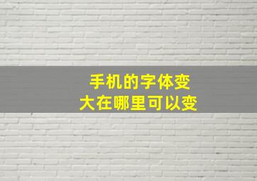 手机的字体变大在哪里可以变