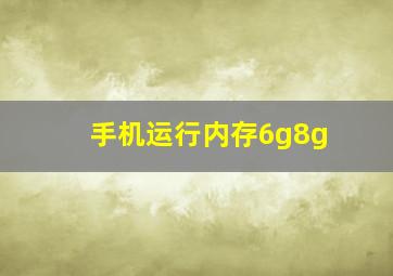 手机运行内存6g8g