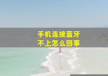 手机连接蓝牙不上怎么回事