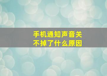 手机通知声音关不掉了什么原因