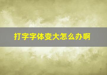 打字字体变大怎么办啊