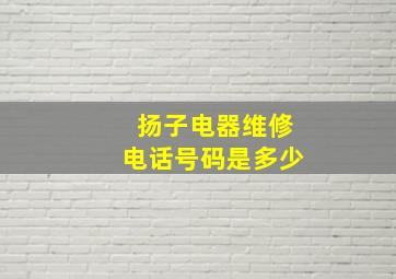 扬子电器维修电话号码是多少