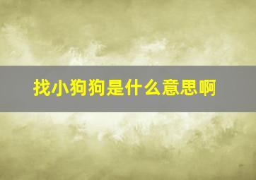 找小狗狗是什么意思啊