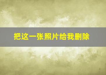 把这一张照片给我删除