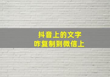 抖音上的文字咋复制到微信上