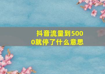 抖音流量到5000就停了什么意思