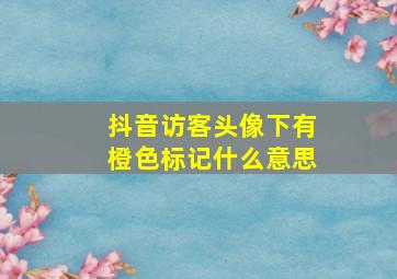 抖音访客头像下有橙色标记什么意思