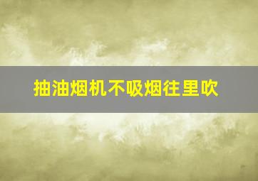 抽油烟机不吸烟往里吹