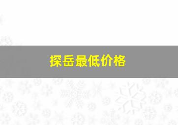 探岳最低价格