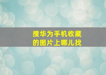 搜华为手机收藏的图片上哪儿找